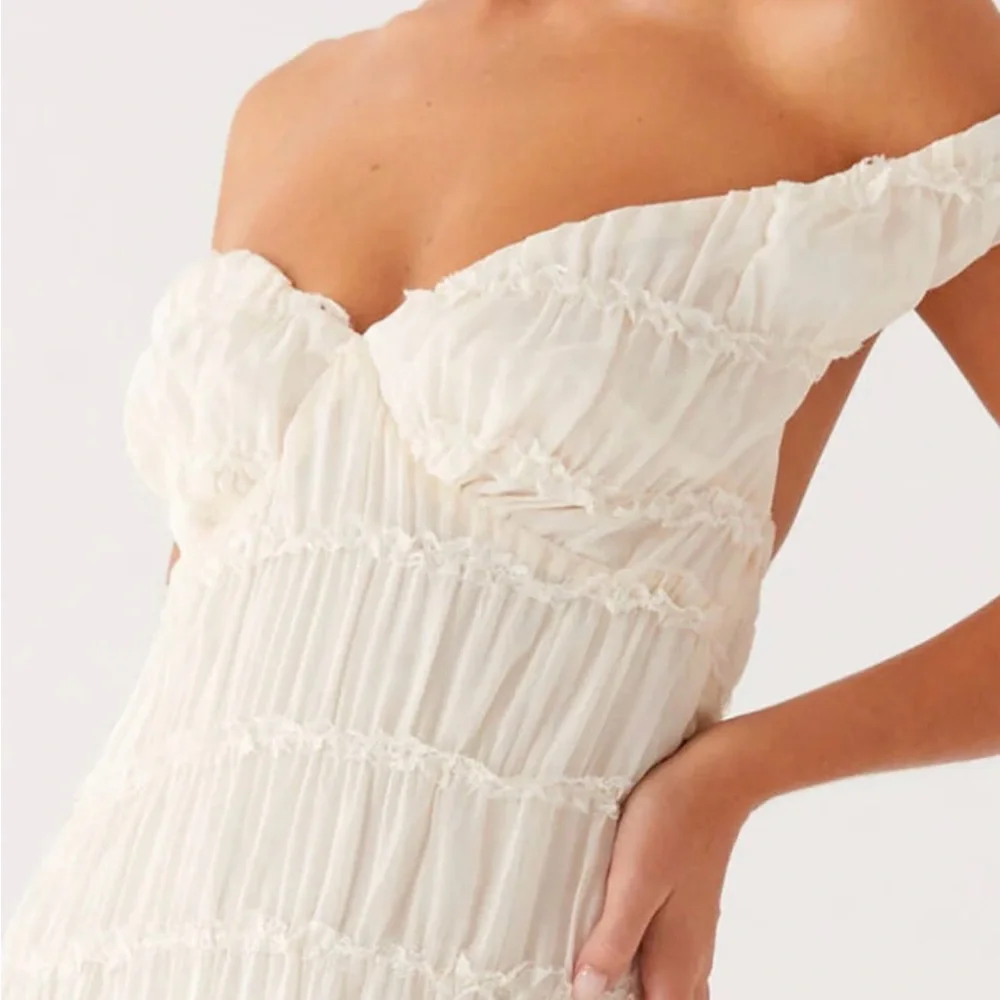 Peppermayo Off-Shoulder Maxi Dress in Ivory - Picture 3 of 5